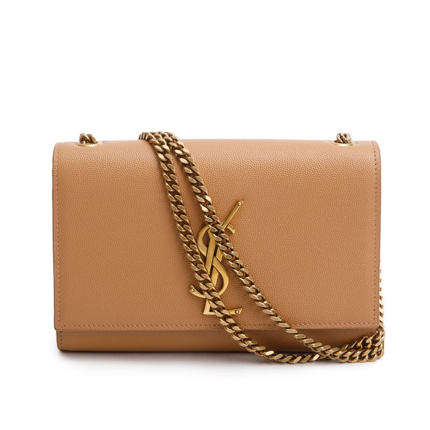 YSL Saint Laurent Grain De Poudre Small Kate Satchel Leather Monogram Travel Bag