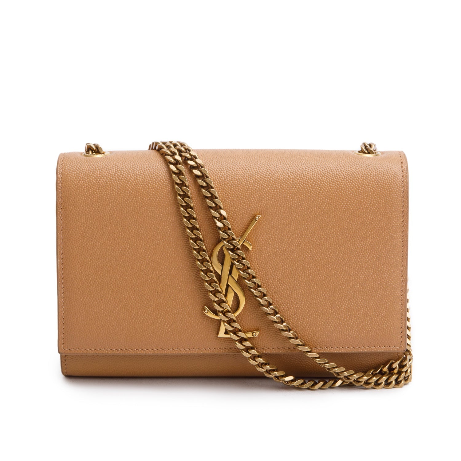 YSL Saint Laurent Grain De Poudre Small Kate Satchel Leather Monogram Travel Bag