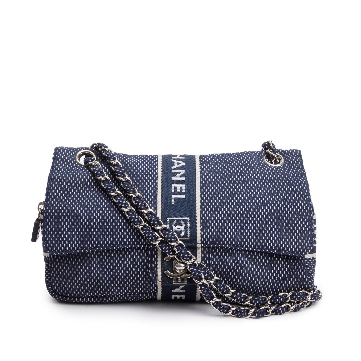 Chanel Nylon Sport Ligne Flap Blue Travel Bag