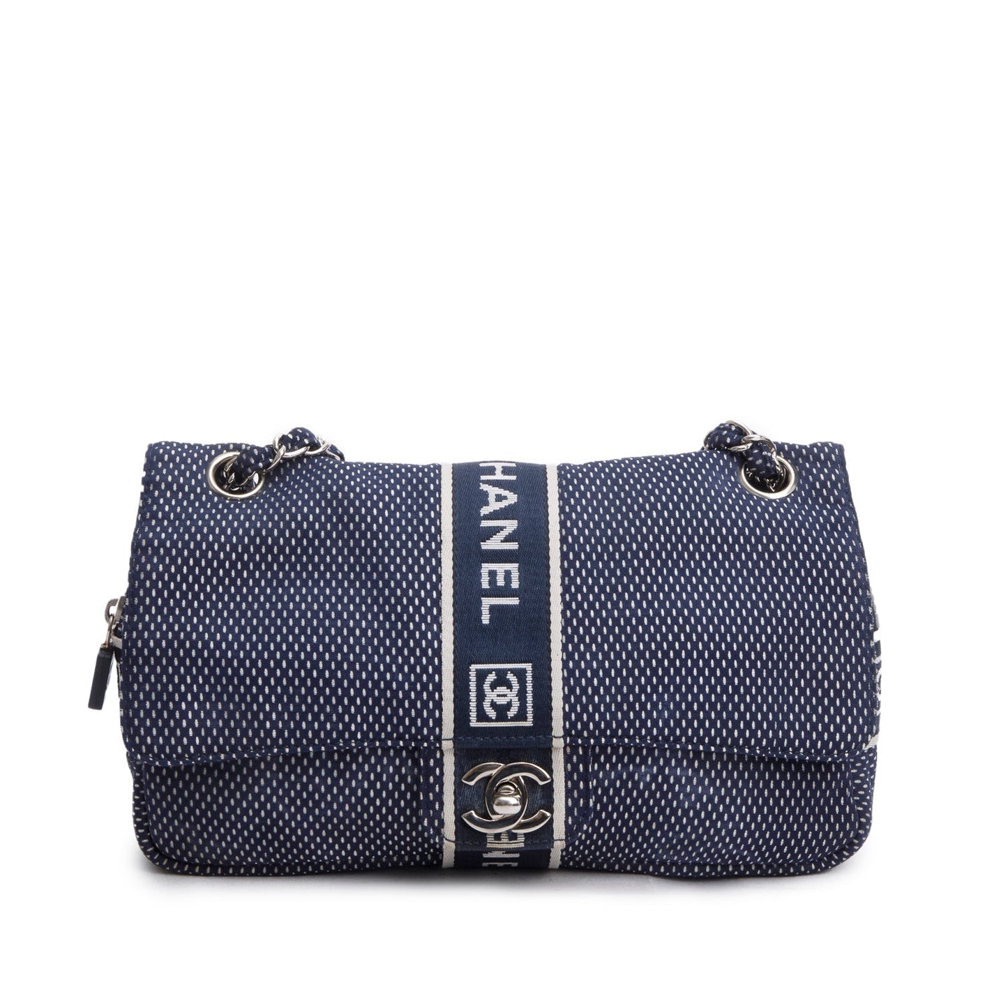 Chanel Nylon Sport Ligne Flap Blue Travel Bag
