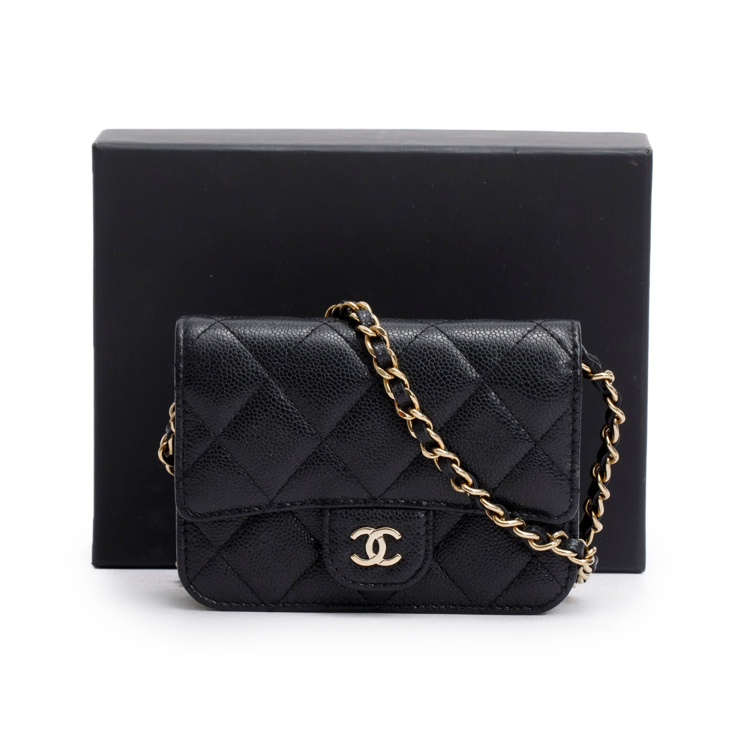 Chanel Caviar Quilted Black Travel Bag