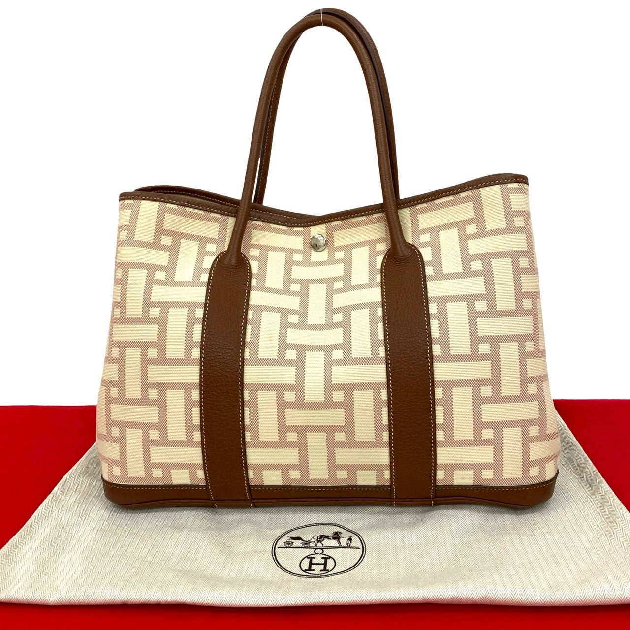 Tote Bag Garden Party Pm Canvas Brown