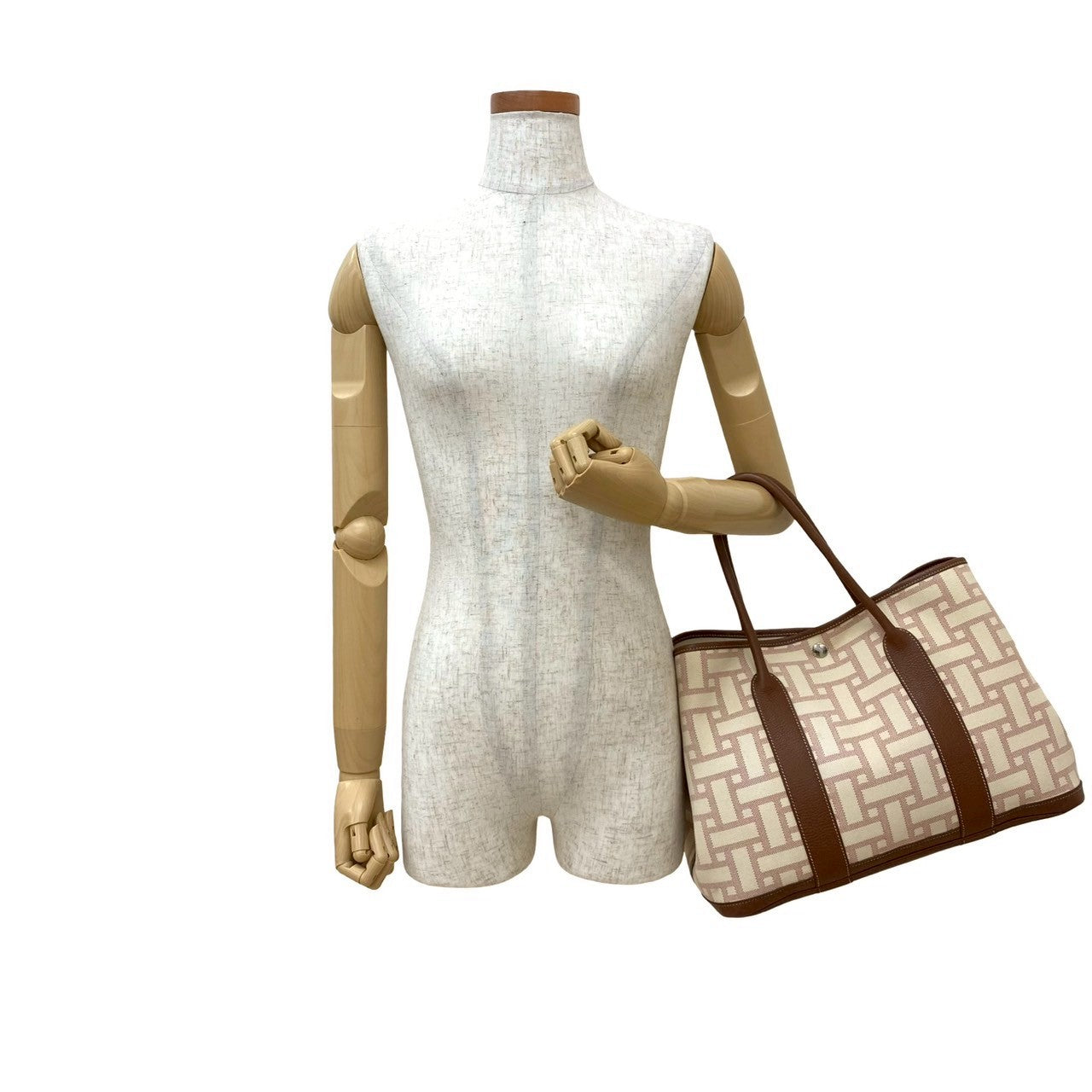 Hermes Tote Bag Garden Party Pm Canvas Brown