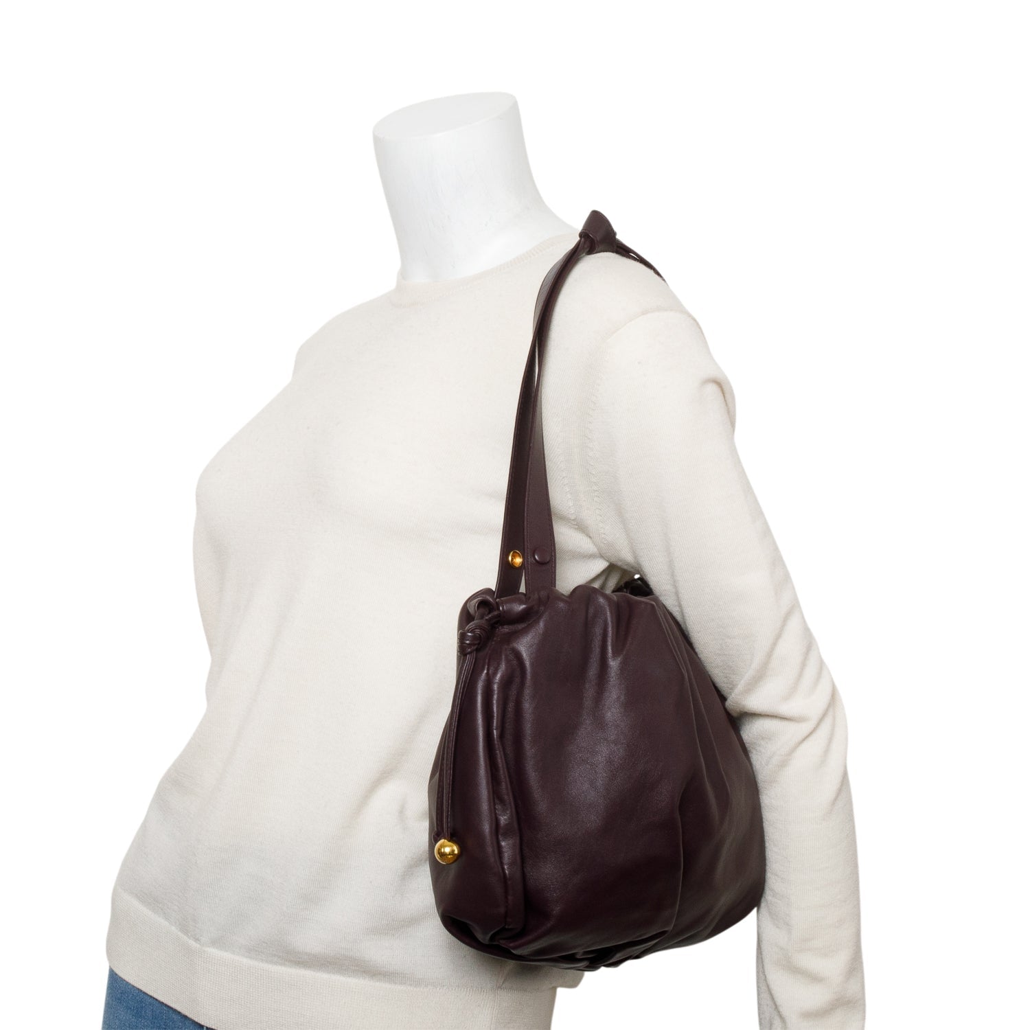 Bottega Veneta Burgundy Nappa The Bulb Bag Leather Travel Bag