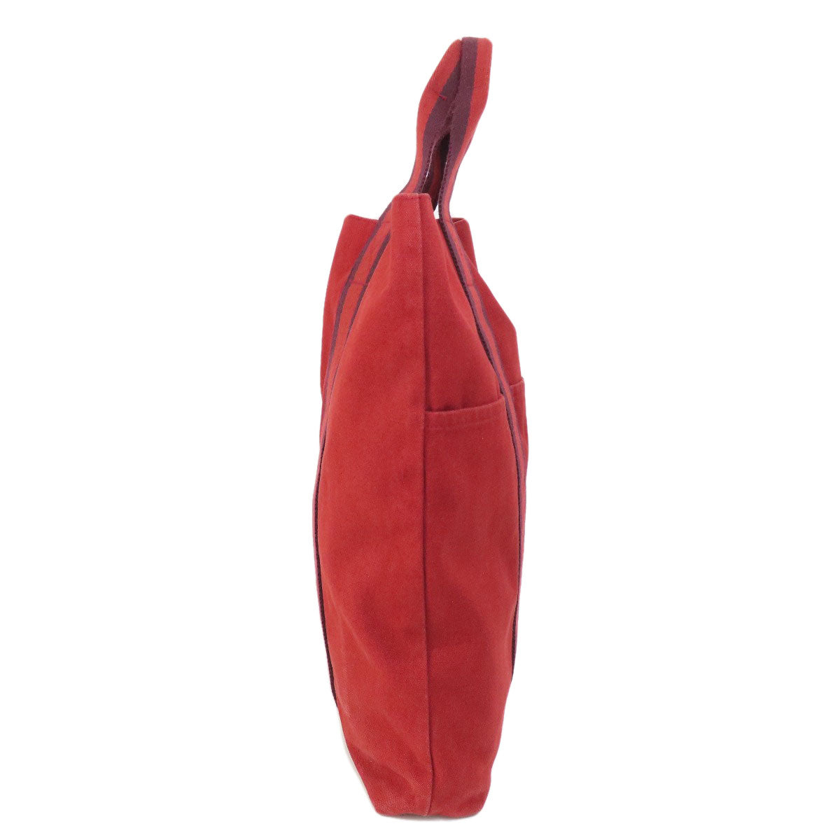 Hermes Handbag Fool Toe Kabas Women Canvas Red Travel Bag