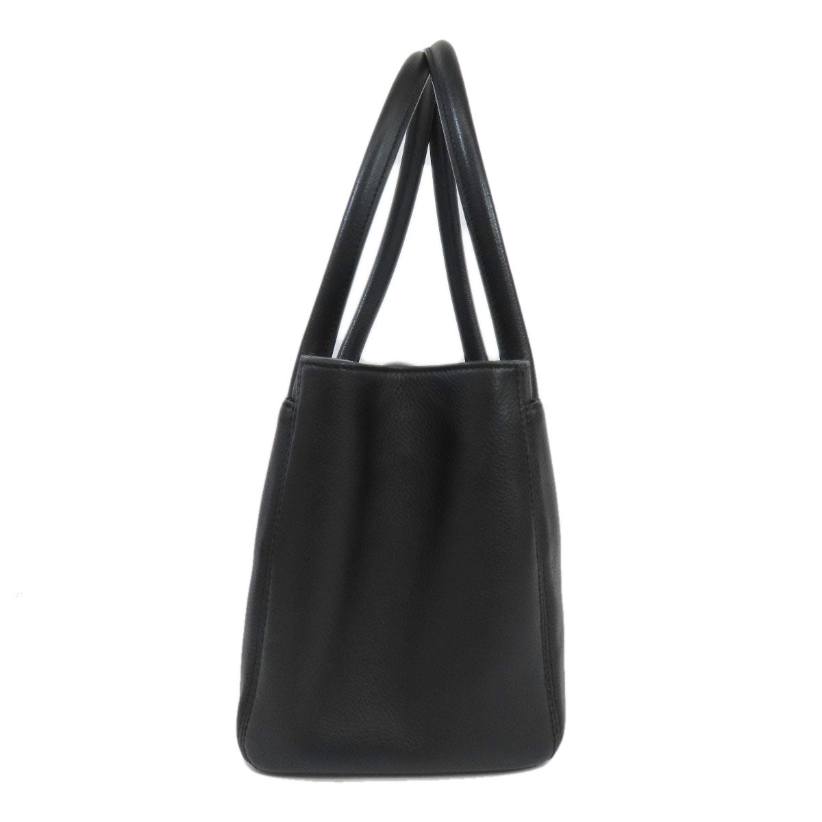 Chanel Calfskin Executive SilverMetal Black Tote Bag