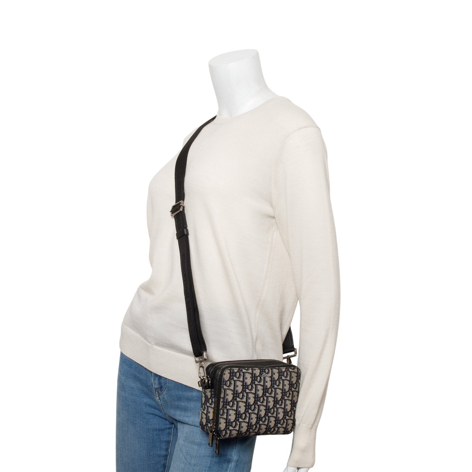 Dior Christion Oblique Jacquard Zipped Pouch Crossbody Handbag Crossbody Bag