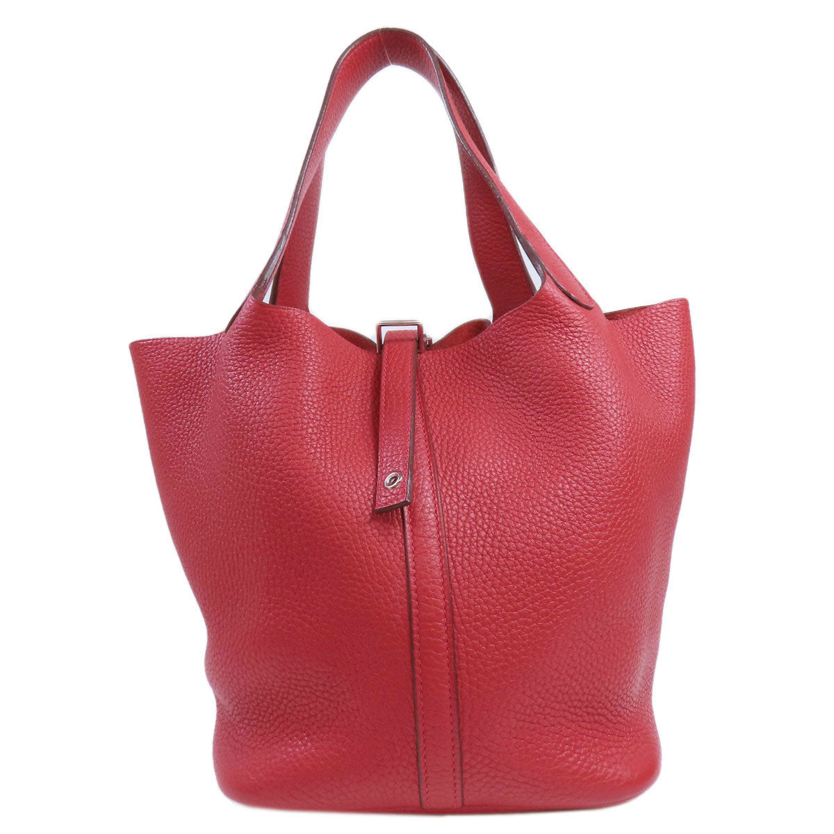 Hermes Handbag Taurillon Clemence Picotin Lock Mm Silvermetal Red Travel Bag 65714080