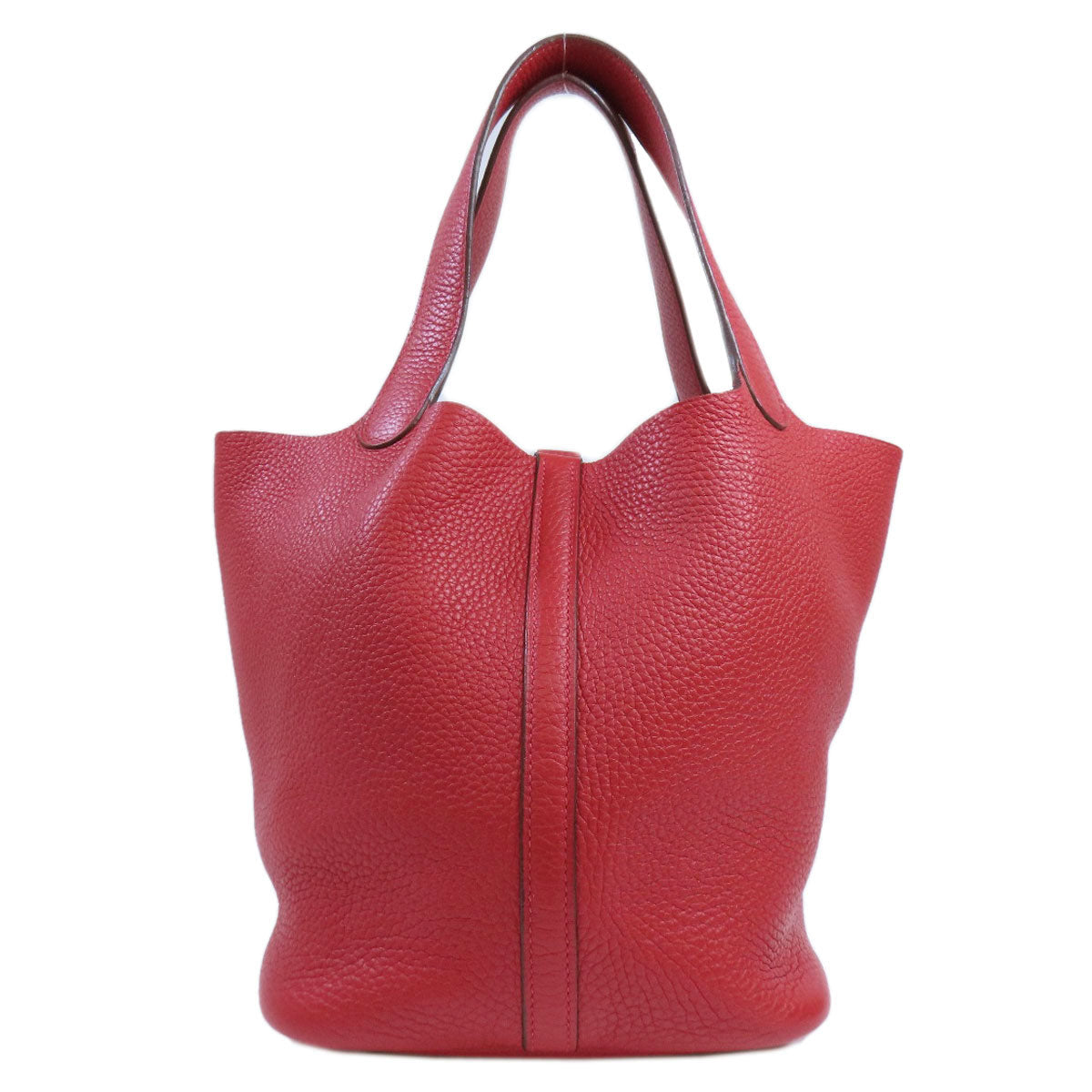 Hermes Handbag Taurillon Clemence Picotin Lock Mm Silvermetal Red Travel Bag 65714080
