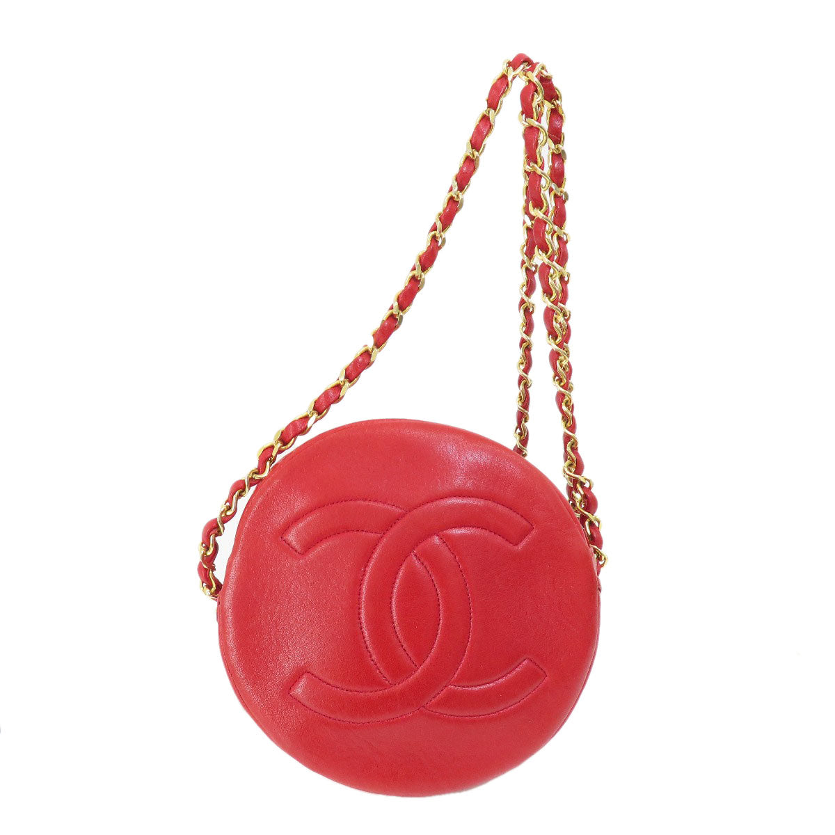 Chanel lambskin COCO Mark Red Gold Shoulder Bag