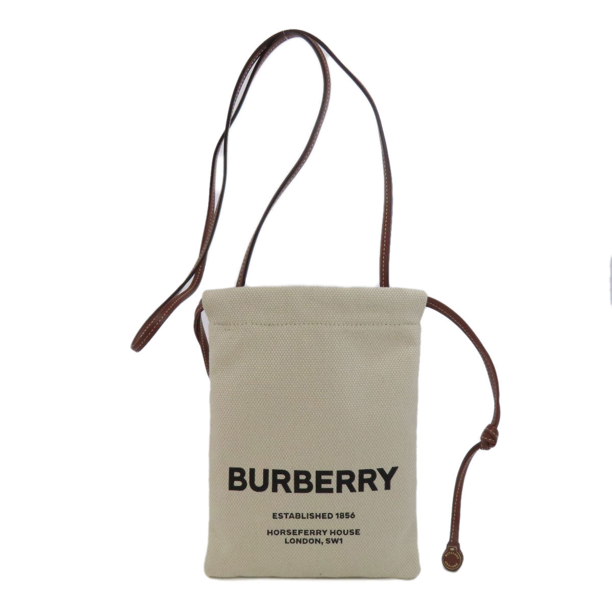 Burberry Shoulder Bag Pochette Canvas Beige
