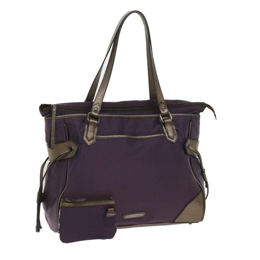 Burberry Luxury Tote Bag Auth Nylon Purple