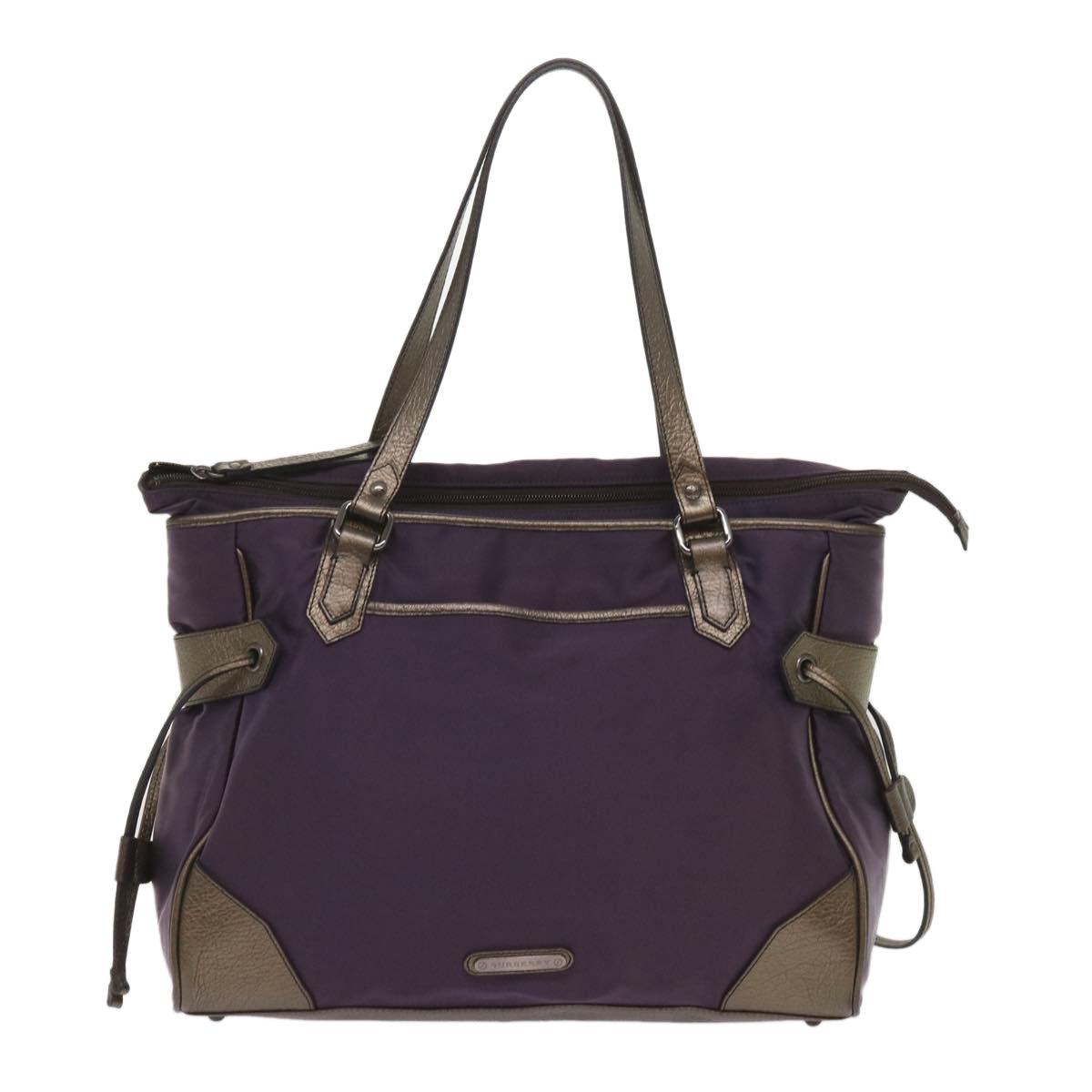 Burberry Luxury Tote Bag Auth Nylon Purple