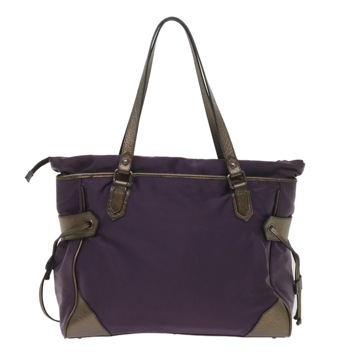 Burberry Luxury Tote Bag Auth Nylon Purple