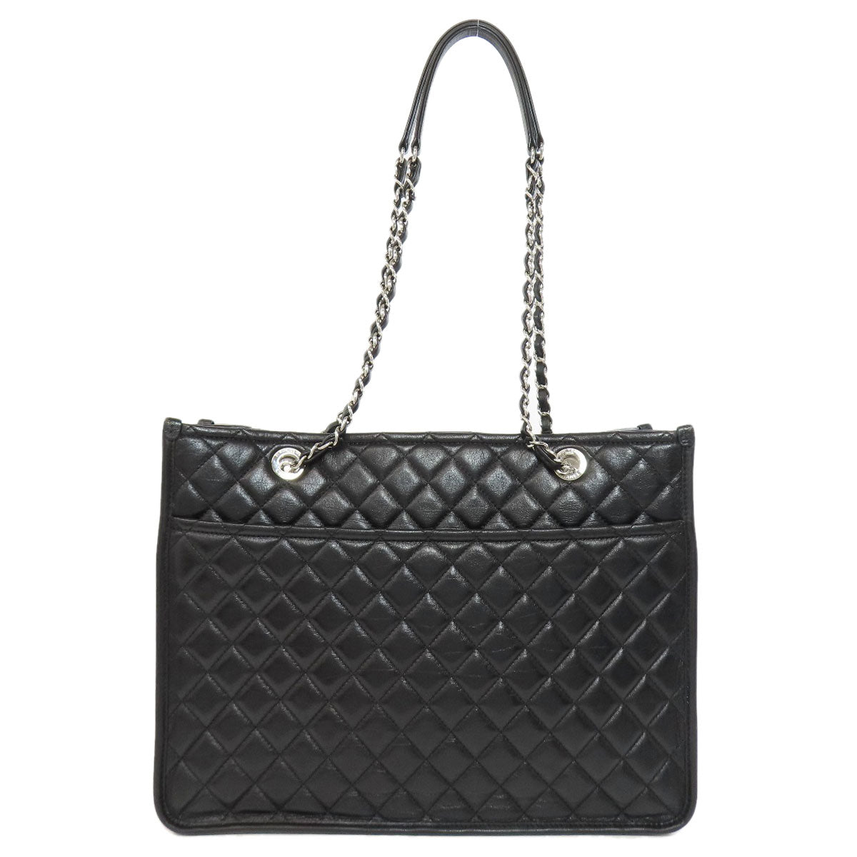 Chanel lambskin Matelasse SilverMetal Black Tote Bag 2
