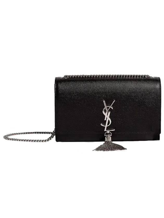 YSL Saint Laurent Saint Laurent Trending Kate Tassel Shoulder Bag Black Silver