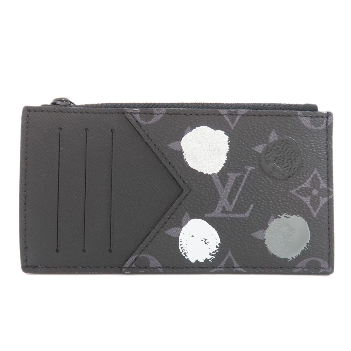 Louis Vuitton M81930 Eclipse Coin Holder Yayoi Monogram Black Wallet Case