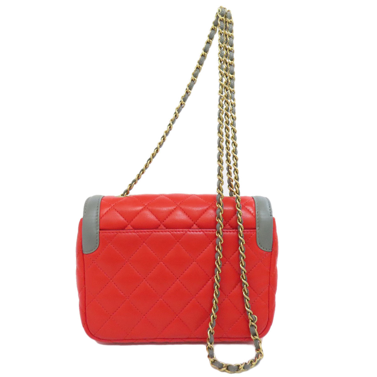 Chanel lambskin ChainShoulder COCO Mark Red Gold Shoulder Bag