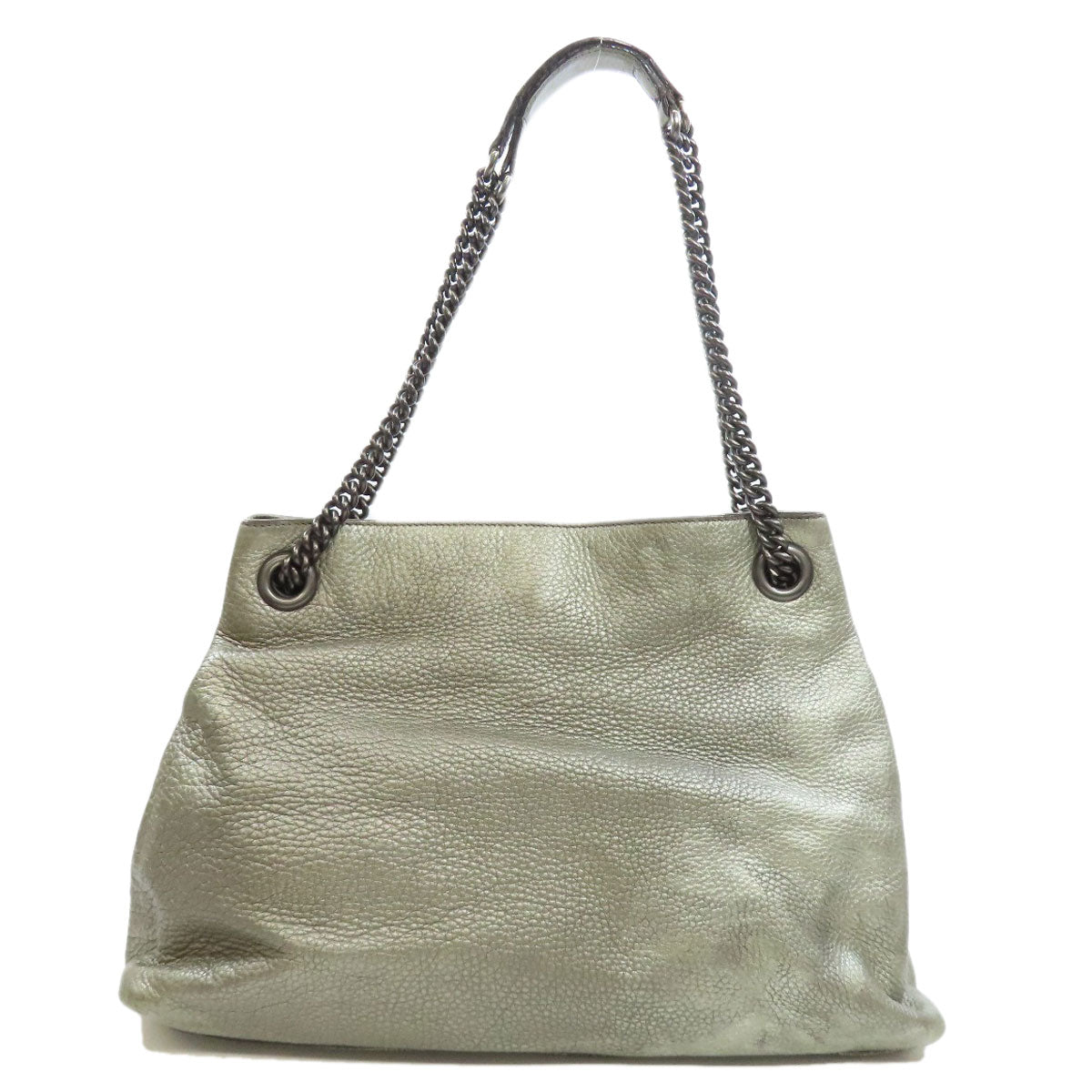 Gucci Soho Interlocking G Leather Silver Tote Bag
