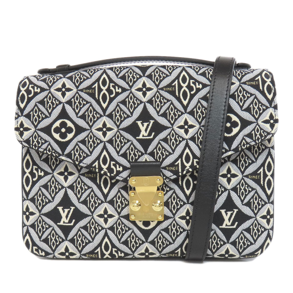 Louis Vuitton M57272 Jaguar Pochette Metis MM Monogram Black Clutch Bag