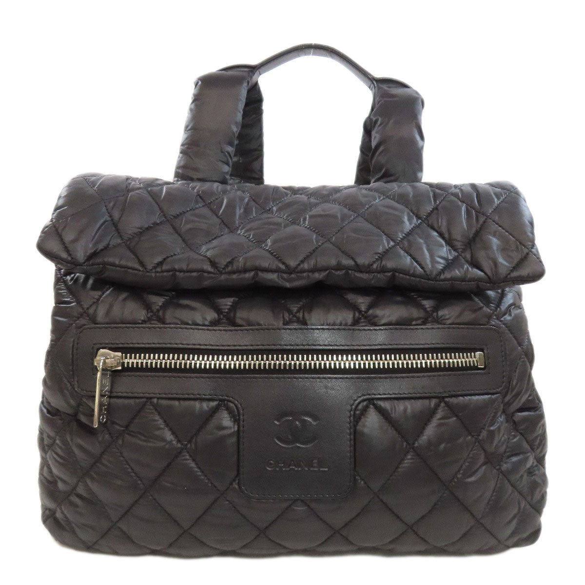 Chanel Backpack Nylon Cococoon SilverMetal Black