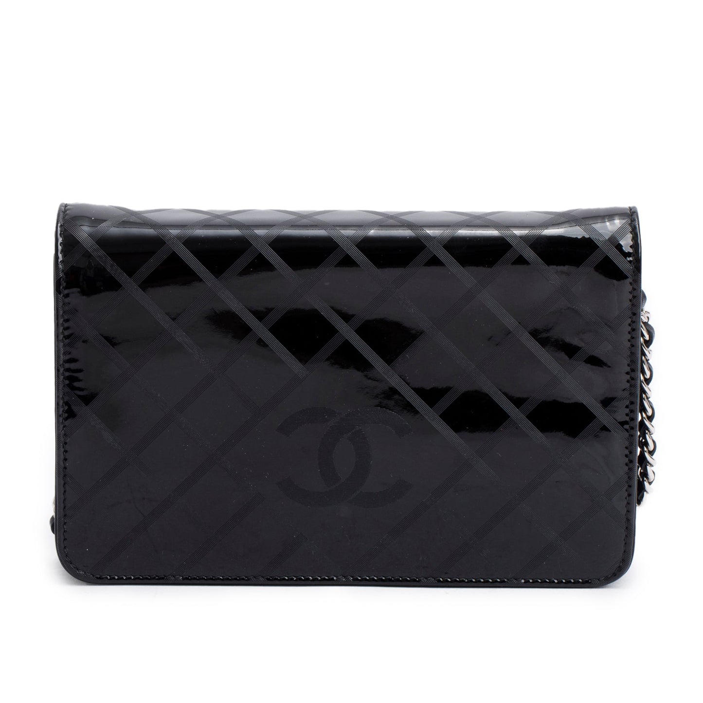 Chanel Patent CC on Leather Black Wallet Case