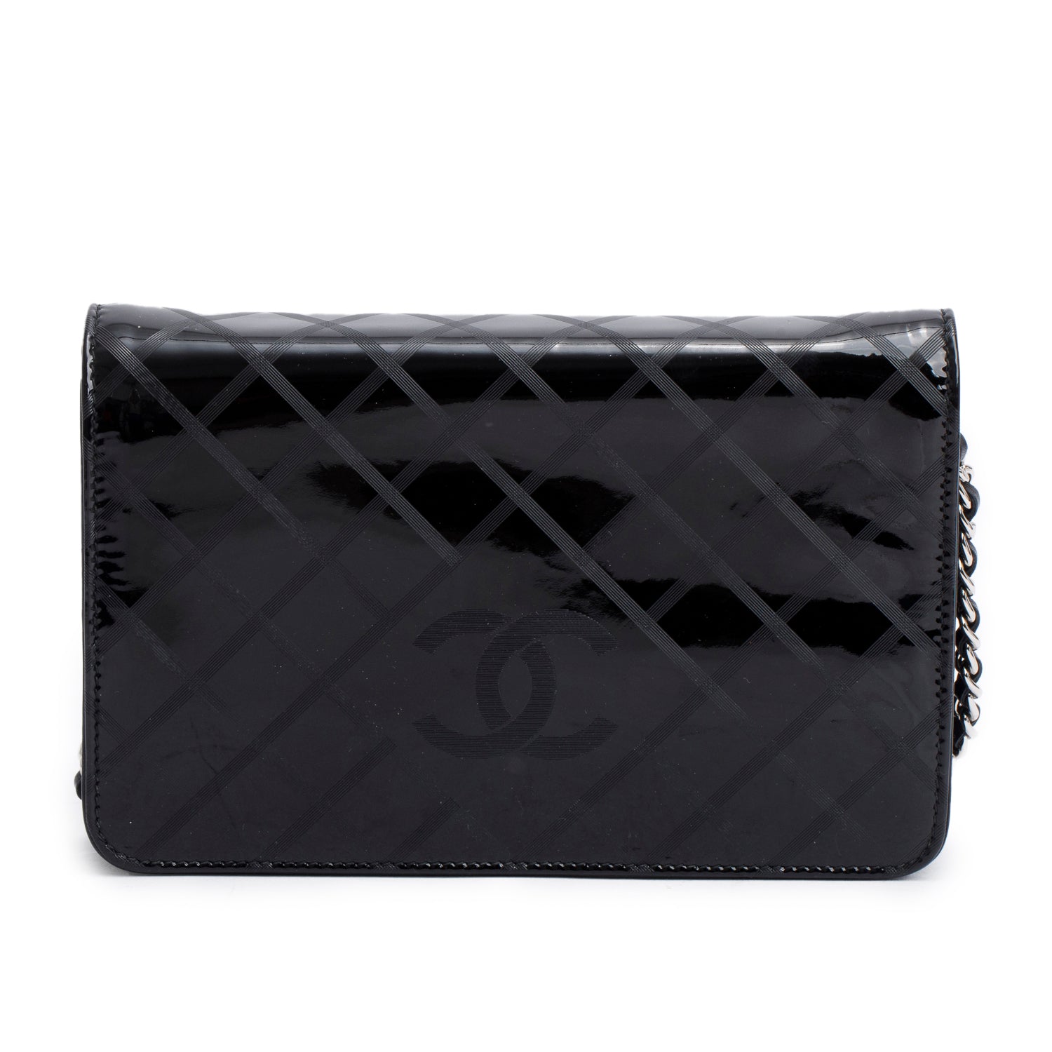 Chanel Patent CC on Leather Black Wallet Case