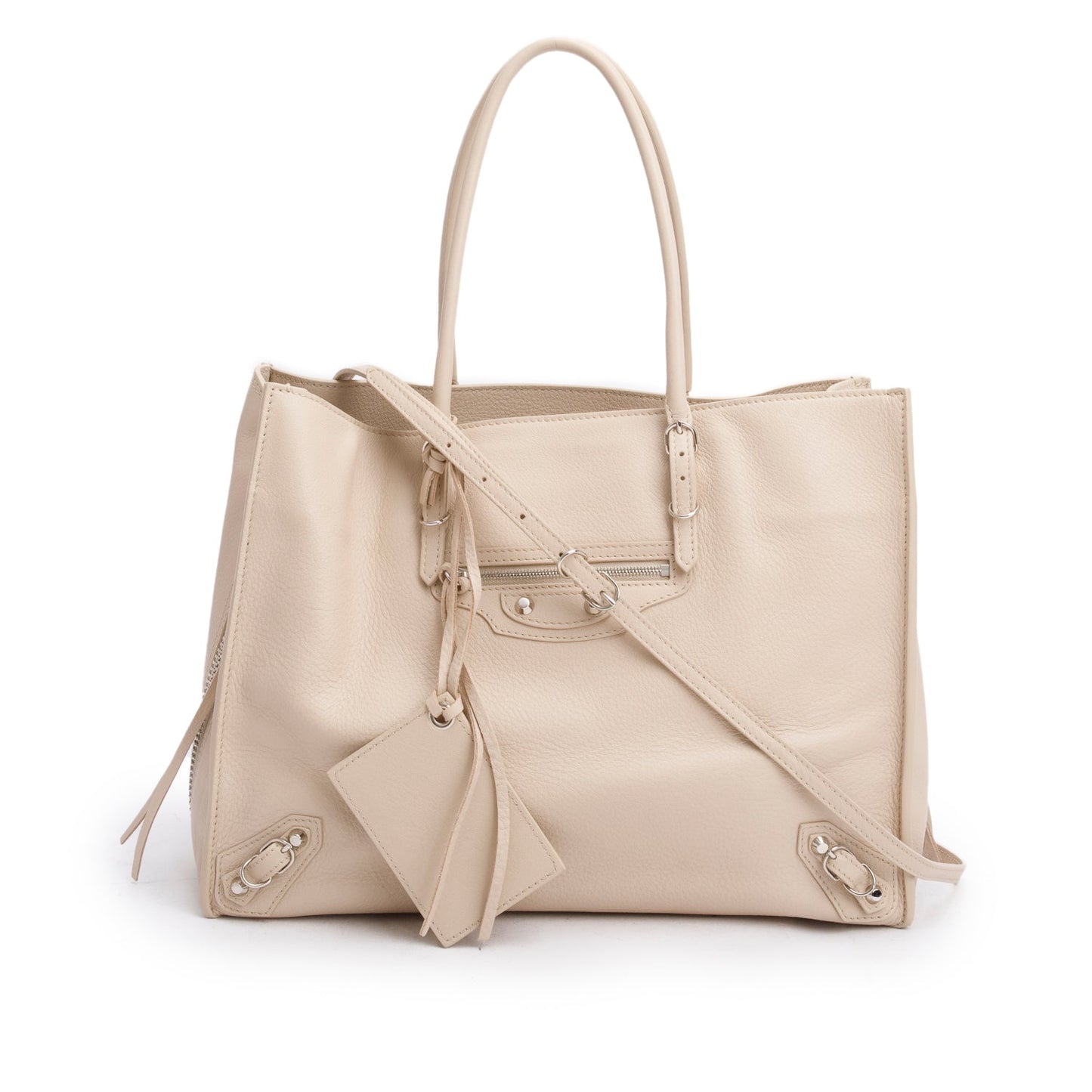 Balenciaga Smooth Calf Zip Around Tote Beige Tote Bag