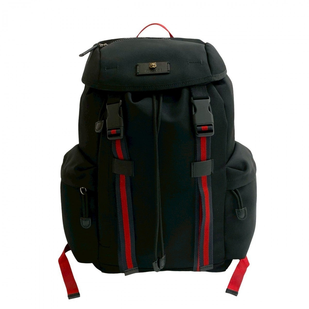 Gucci Backpack Sherry line Taiga head Leather Black