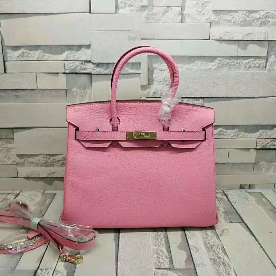 Top Quality Birkin For Women Toned Hardware Pink Gold Travel Bag