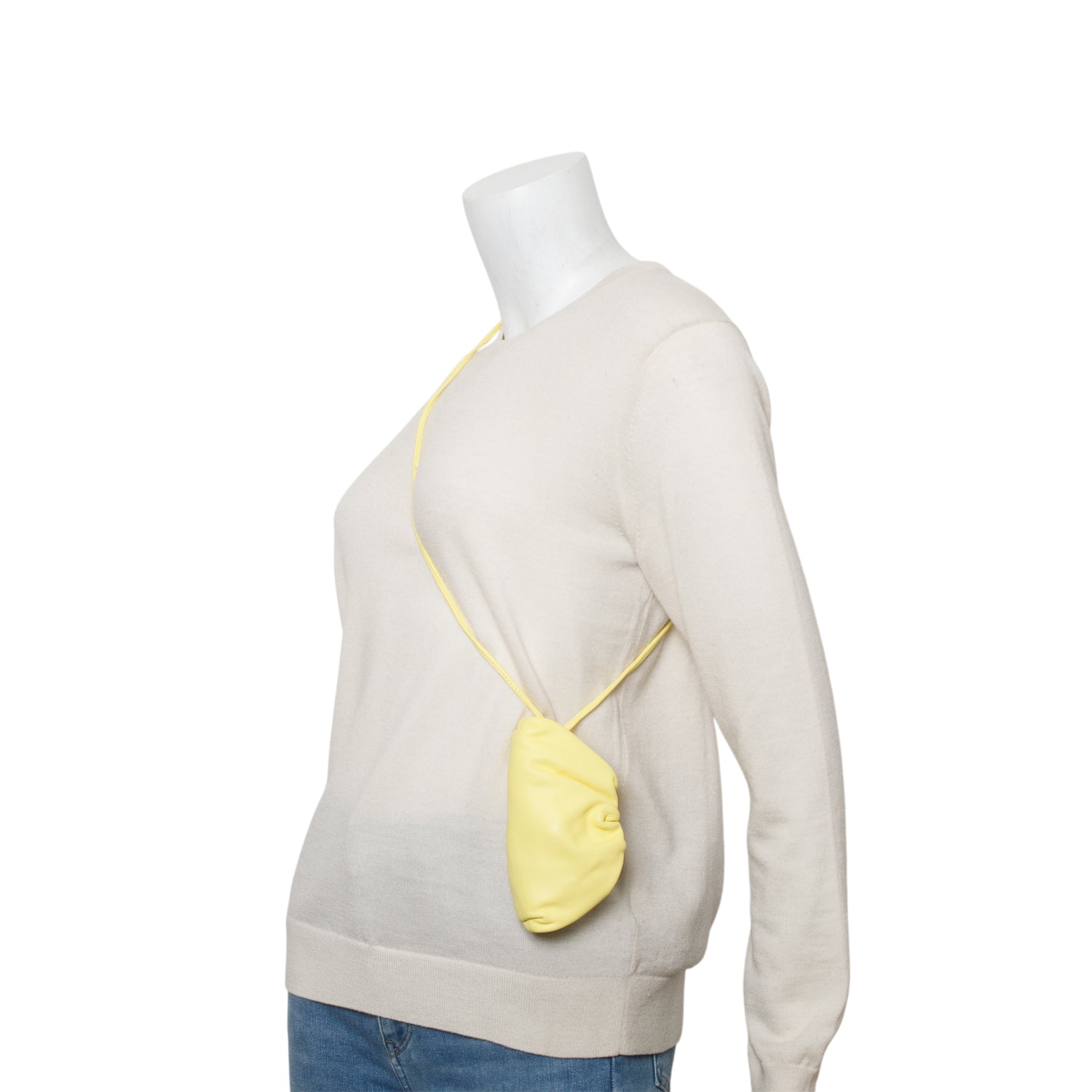Bottega Veneta Yellow Butter Calfskin The Pouch Travel Bag Leather Mini