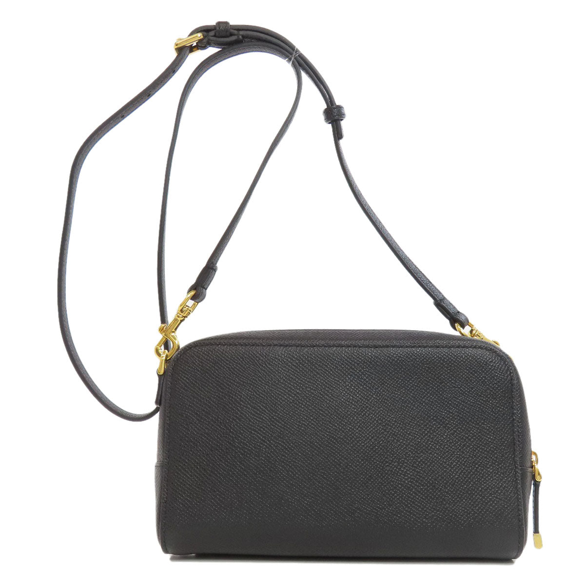Dior Christian Shoulder Bag Calfskin Karo Double Pouch Black
