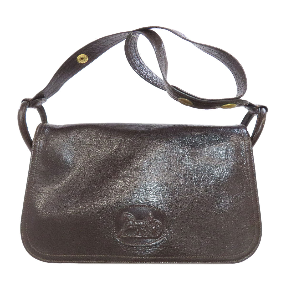 Shoulder Bag Carriage Women Leather Brown