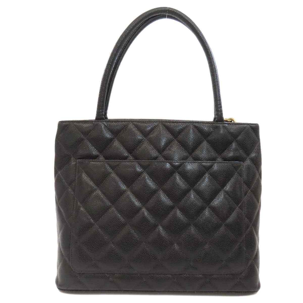 Chanel Grained Calfskin Skin Black Gold Tote Bag 2