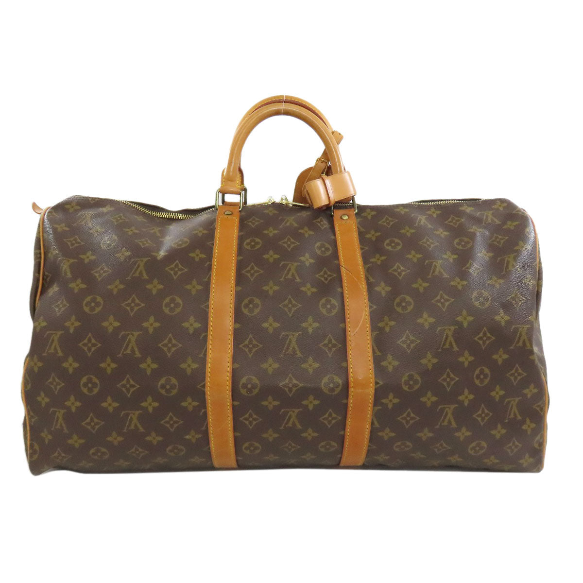 Louis Vuitton Boston Duffel M41424 Keepall 55 Monogram Canvas Brown Travel Bag 7