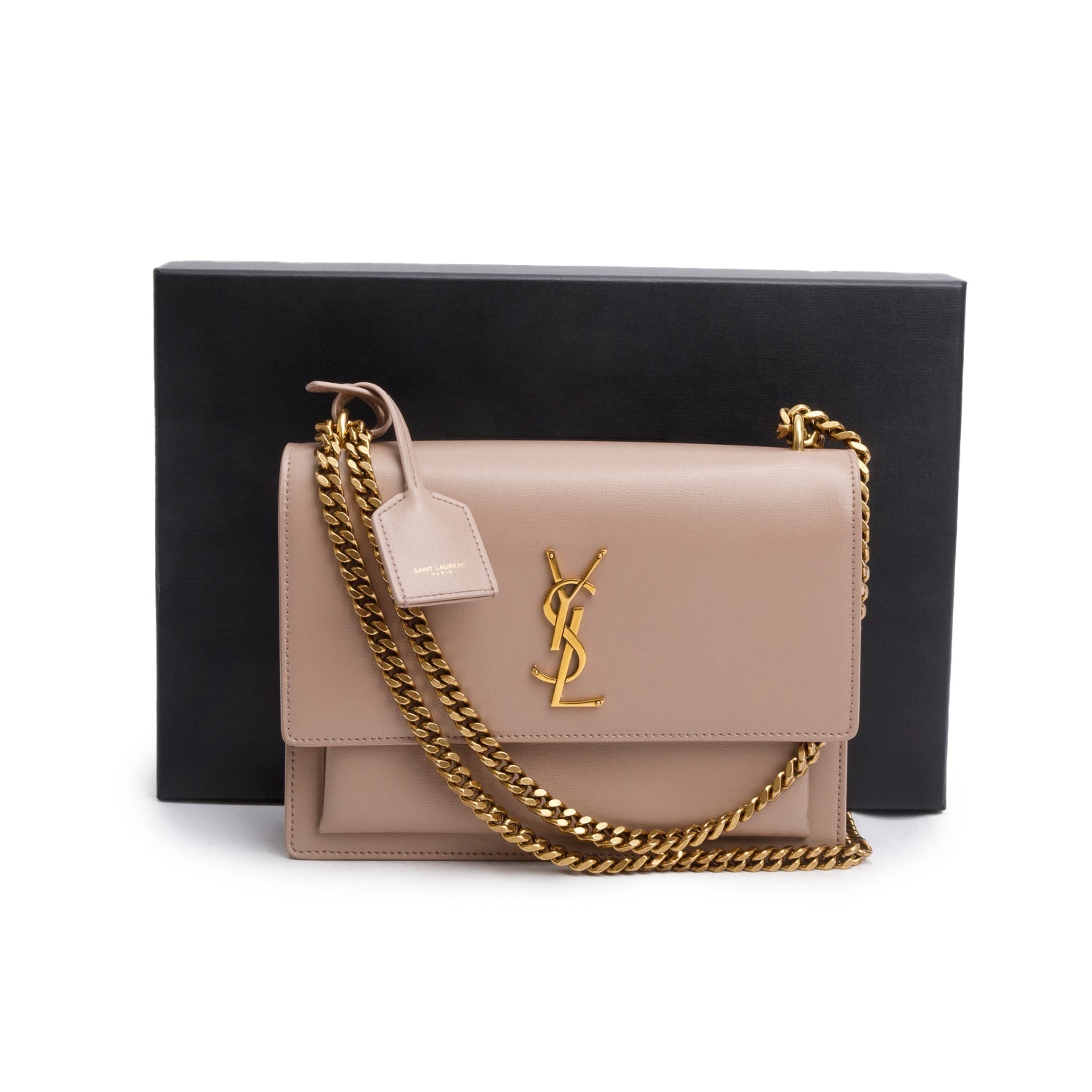 YSL Saint Laurent Dark Smooth Sunset Bag Leather Beige Travel Bag