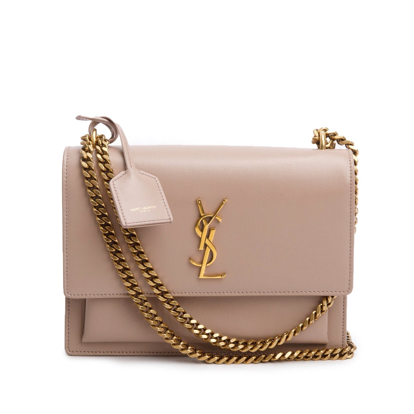 YSL Saint Laurent Dark Smooth Sunset Bag Leather Beige Travel Bag