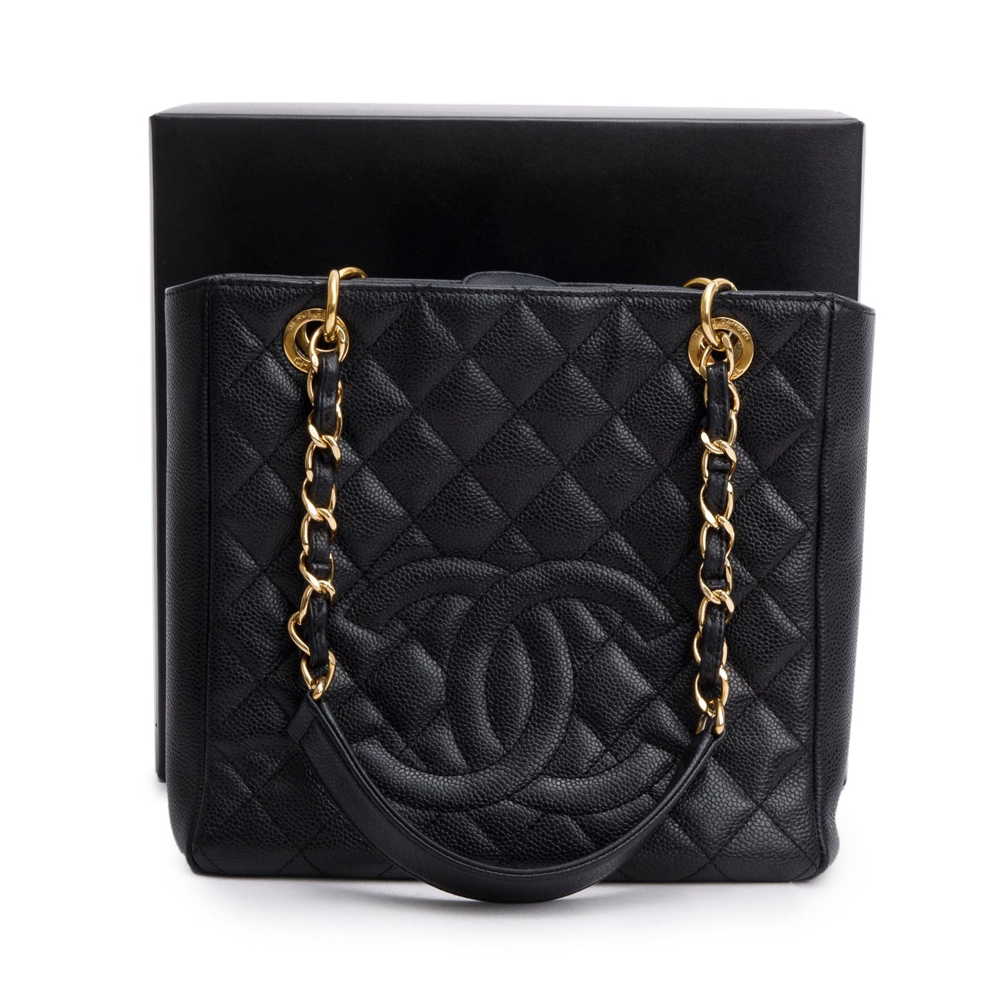 Chanel Caviar Quilted Petit Shopping Black Travel Bag