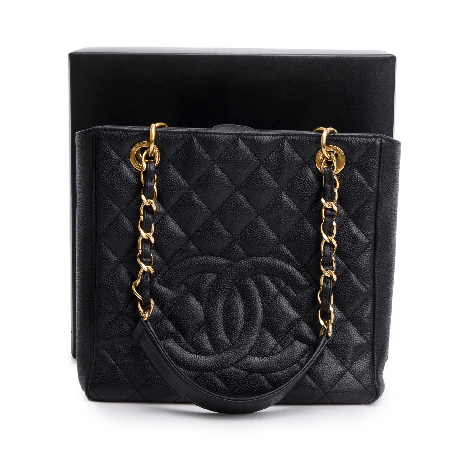 Chanel Caviar Quilted Petit Shopping Black Travel Bag