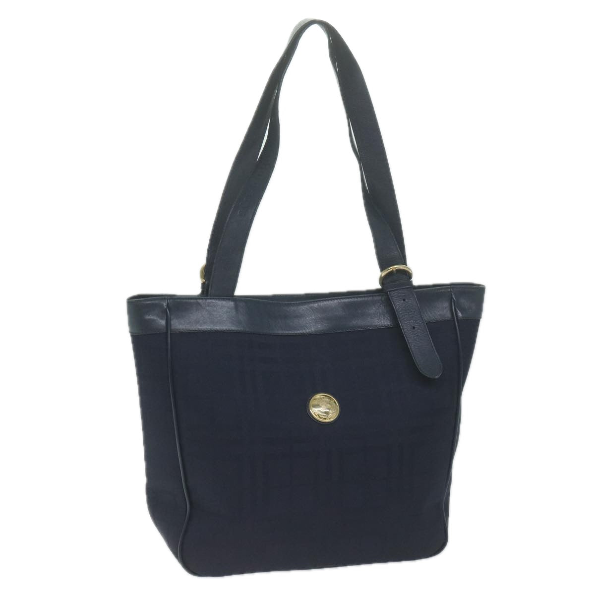 Burberry Luxury ss Nova Check Tote Bag Auth Canvas Nylon Navy