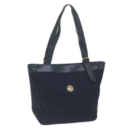 Burberry Luxury ss Nova Check Tote Bag Auth Canvas Nylon Navy
