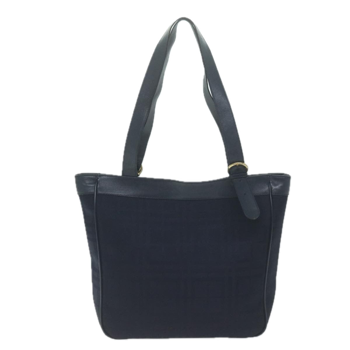 Burberry Luxury ss Nova Check Tote Bag Auth Canvas Nylon Navy