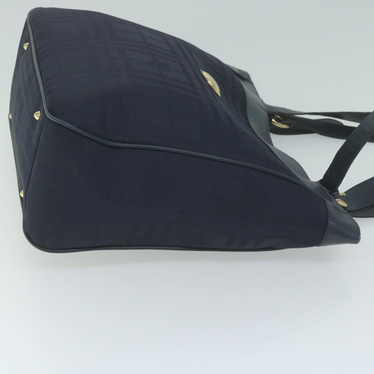 Burberry Luxury ss Nova Check Tote Bag Auth Canvas Nylon Navy