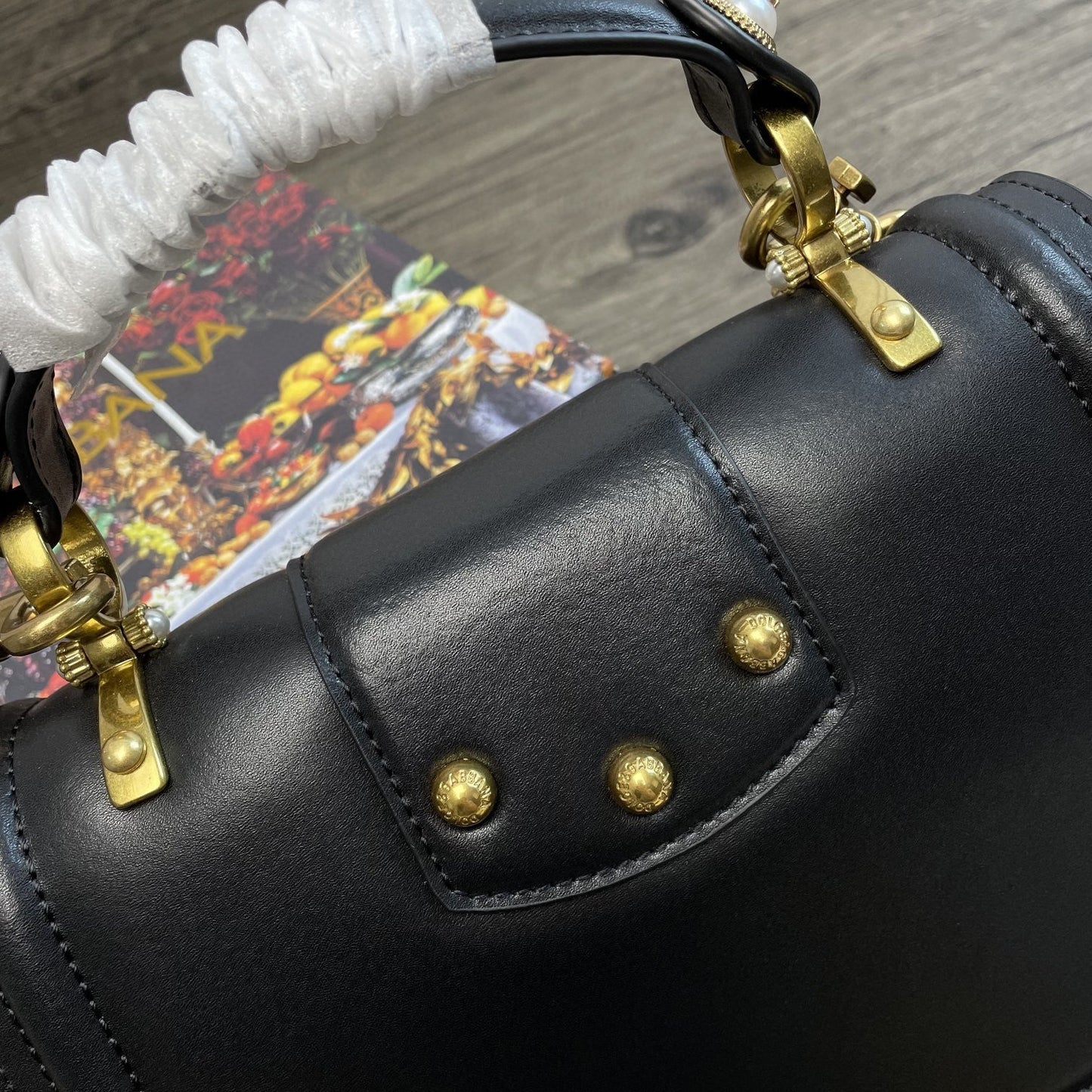 Girls Nappa Quilted Black Travel Bag