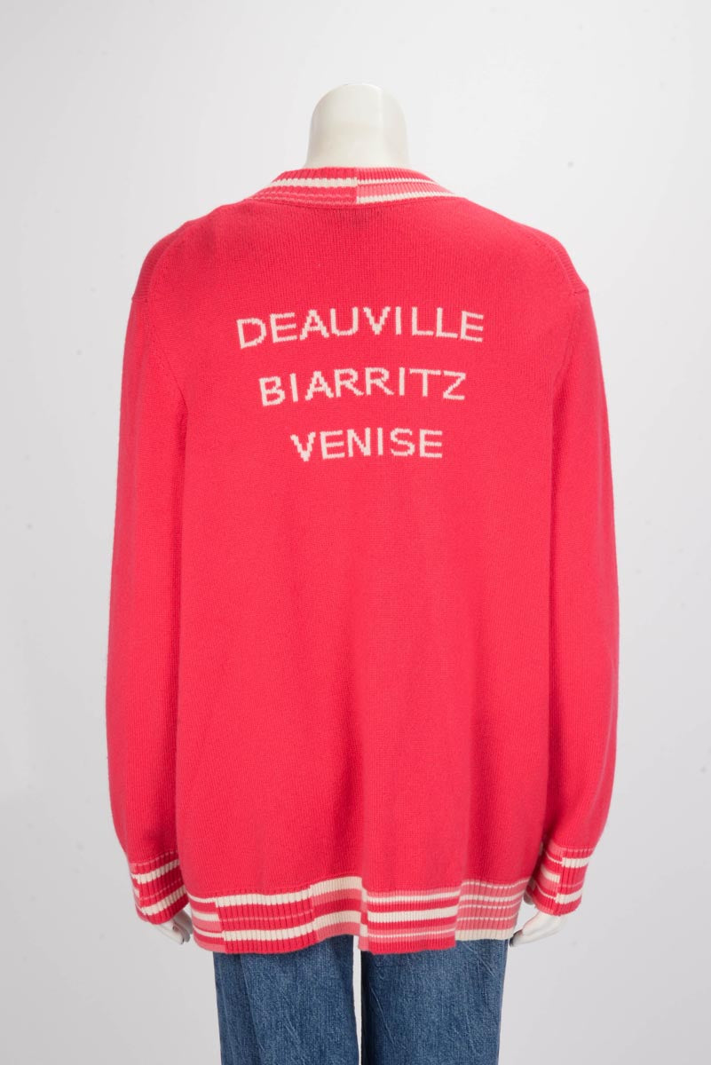 Chanel Pink Cashmere Deauville Biarritz Venise Cardigan Fr 50 Bag