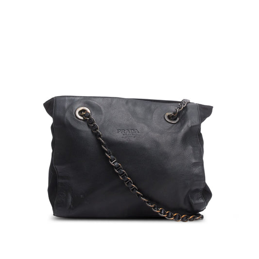 Prada Nappa & Tessuto Catena Bag Leather Nylon Travel Bag Catena Bag