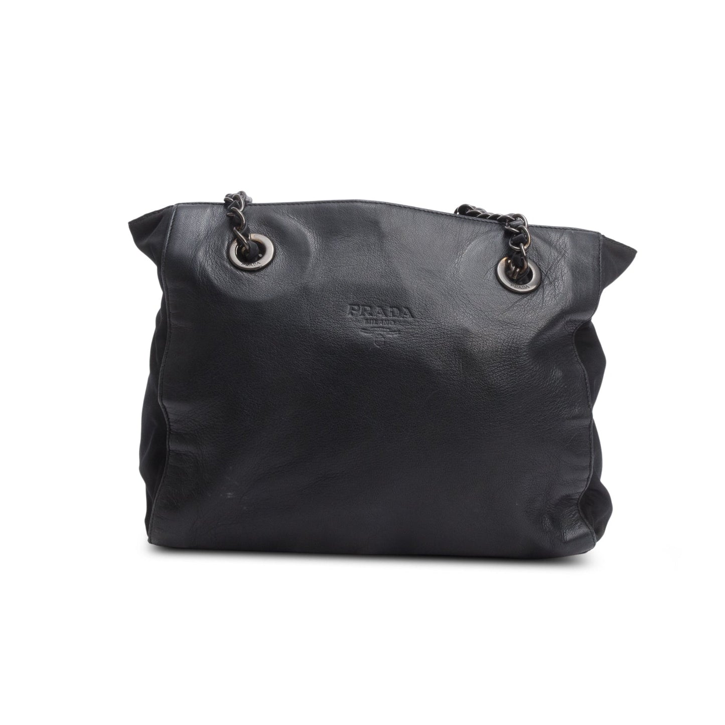 Prada Nappa & Tessuto Catena Bag Leather Nylon Travel Bag Catena Bag