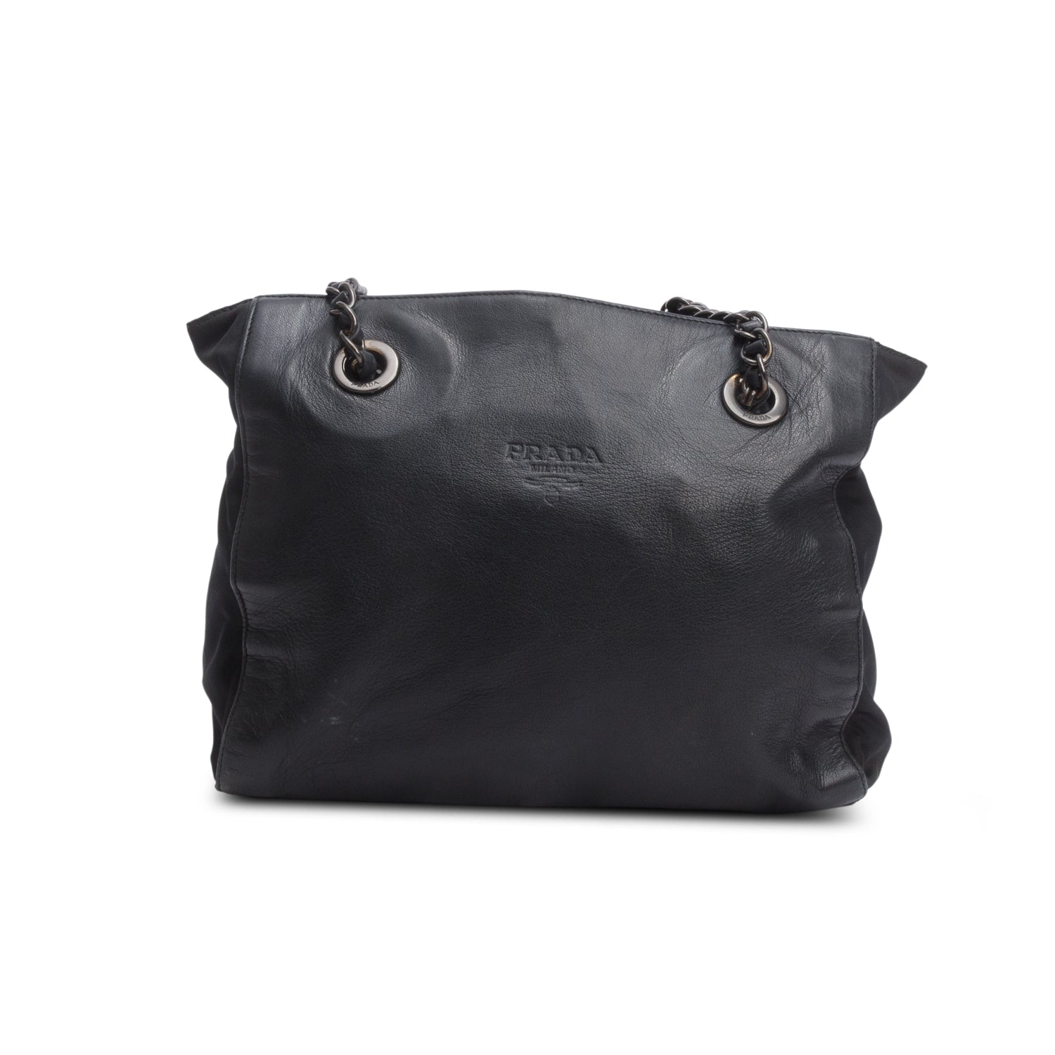 Prada Nappa & Tessuto Catena Bag Leather Nylon Travel Bag Catena Bag