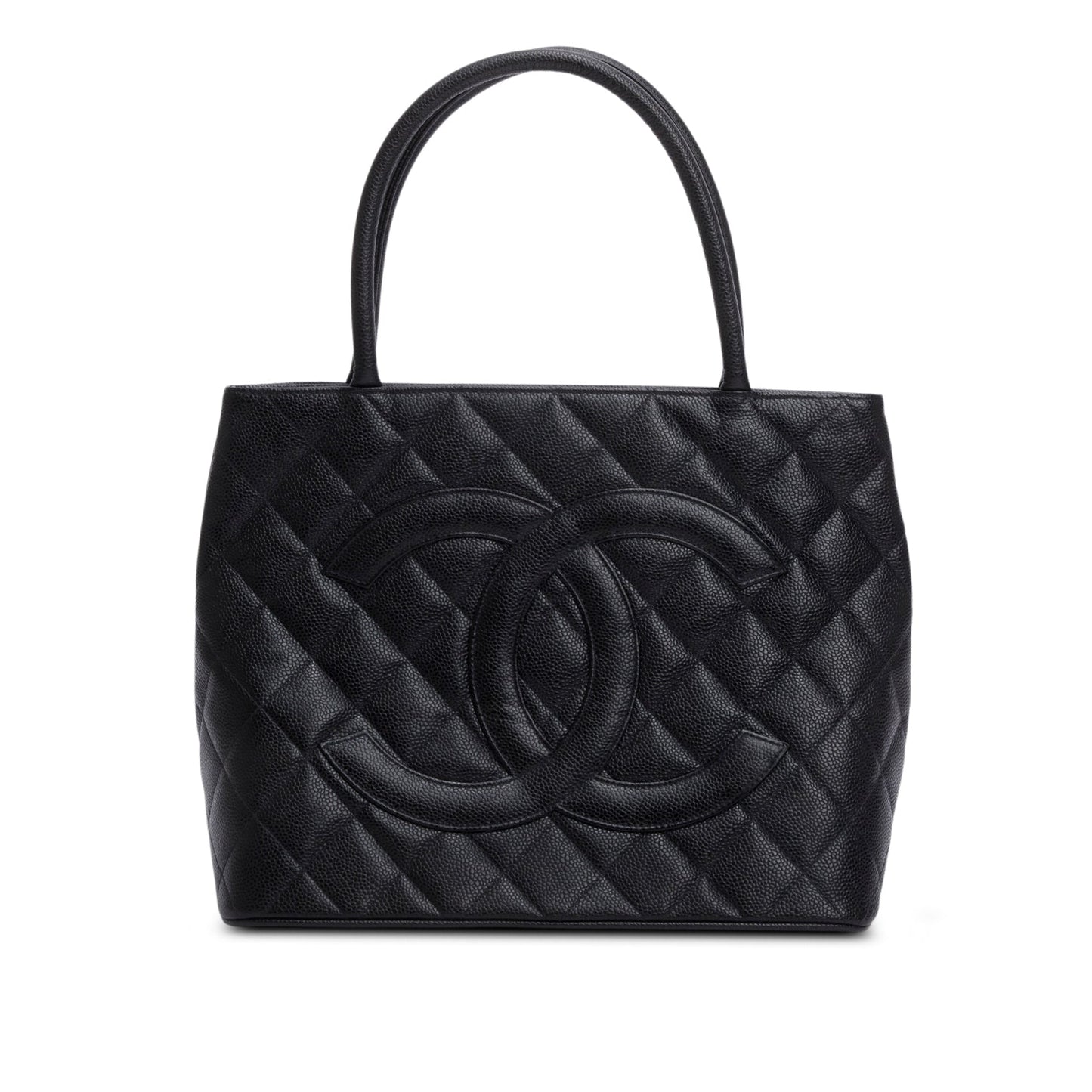 Chanel Caviar Medallion Leather Black Travel Bag 5
