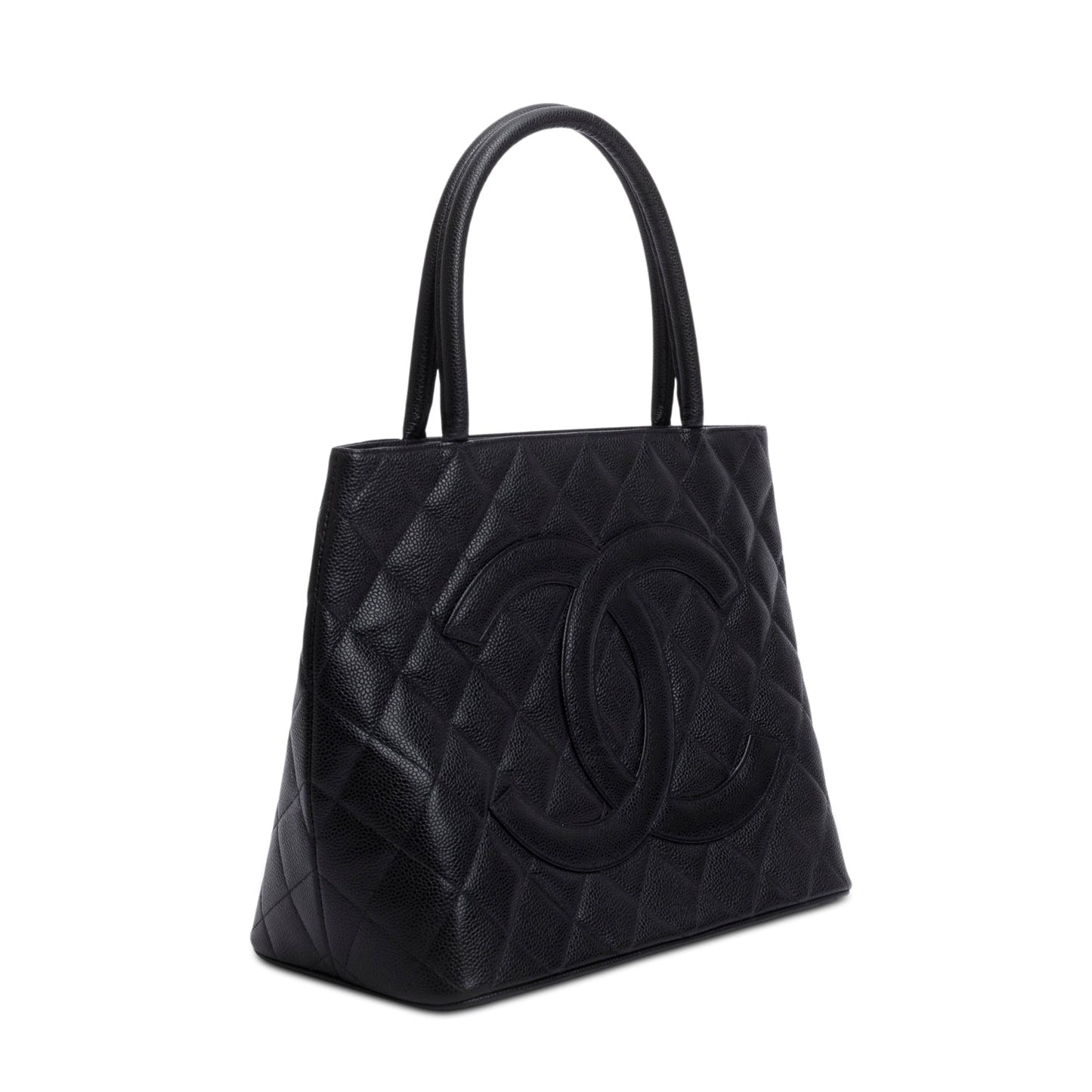 Chanel Caviar Medallion Leather Black Travel Bag 5
